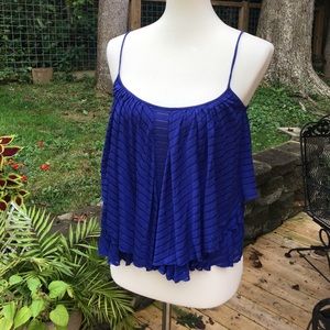 Free People ruffle layered tank Royal Blue